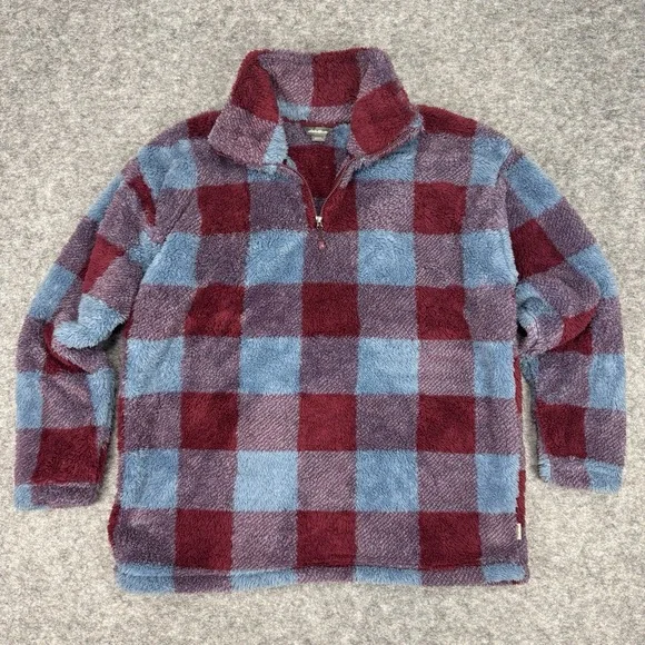 Eddie Bauer Y2K 1/4 Zip Fuzzy Blanket Fleece Soft Women's Size Large - Picture 2 of 7